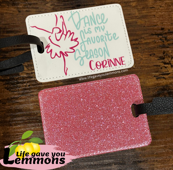 Glitter Luggage Tag - Custom Image