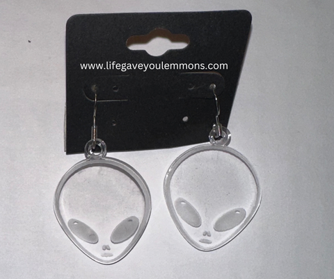 Earrings - Clear Alien