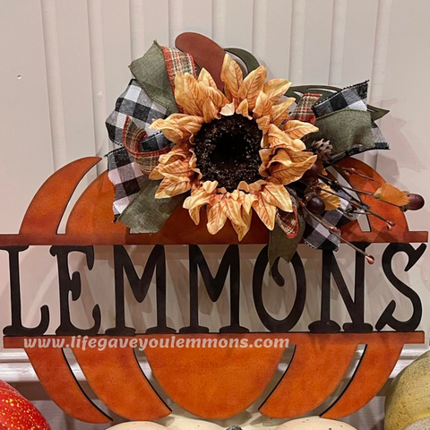 Pumpkins Last Name Decor