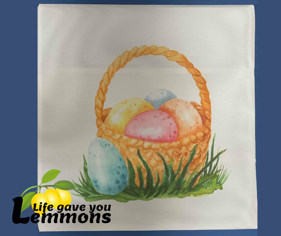 Pillow - Watercolor Easter Basket