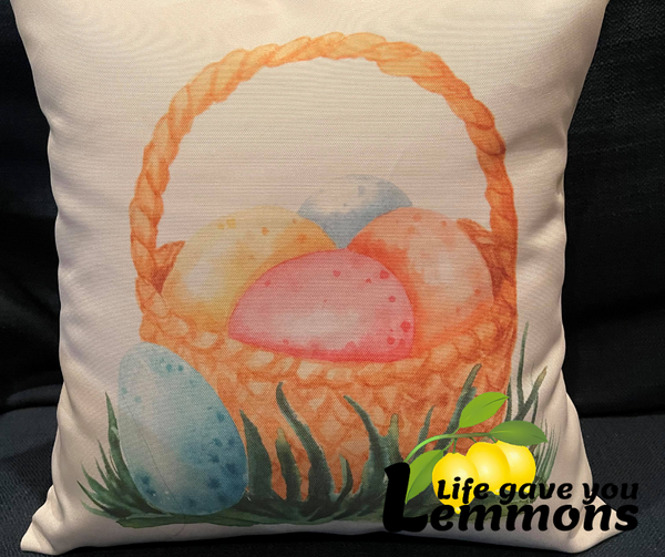 Pillow - Watercolor Easter Basket