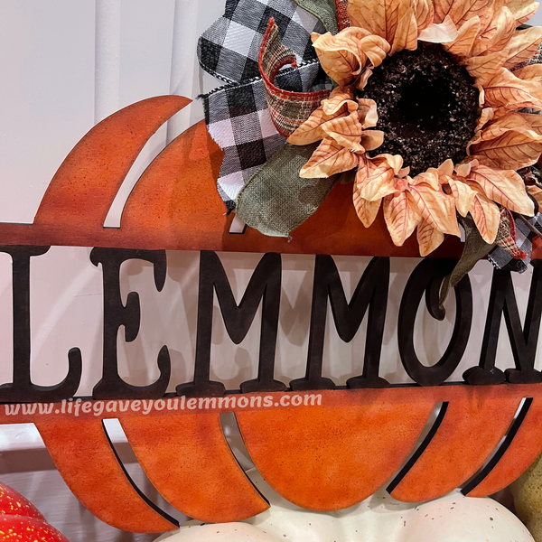 Pumpkins Last Name Decor