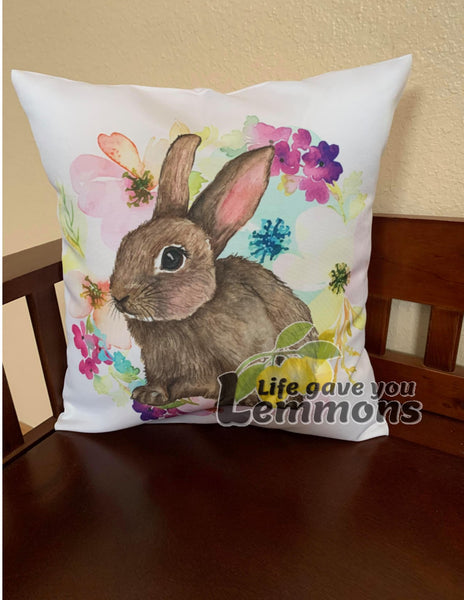 Pillow - Watercolor Bunny